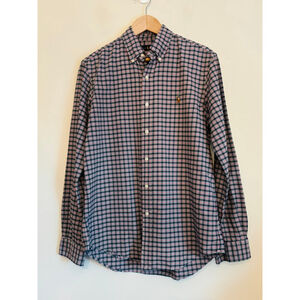 Ralph Lauren Mens Plaid Button Down Shirt Medium Blue Red